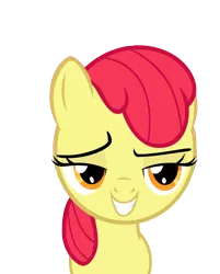 Size: 4266x5316 | Tagged: safe, artist:mrbrandonmac, derpibooru import, edit, editor:slayerbvc, vector edit, apple bloom, earth pony, pony, for whom the sweetie belle toils, absurd resolution, accessory-less edit, bedroom eyes, female, filly, missing accessory, simple background, solo, transparent background, vector