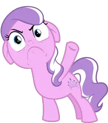 Size: 4064x4614 | Tagged: safe, artist:mlpcompilation, derpibooru import, edit, editor:slayerbvc, vector edit, diamond tiara, earth pony, pony, crusaders of the lost mark, absurd resolution, accessory-less edit, check em, faic, female, filly, floppy ears, heil, simple background, solo, transparent background, vector