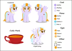 Size: 1463x1041 | Tagged: safe, artist:razorbladetheunicron, derpibooru import, oc, oc:citrus surprise, unofficial characters only, crystal pony, pegasus, pony, lateverse, alternate universe, base used, clothes, cutie mark, next generation, parent:flitter, parent:thunderlane, parents:flitterlane, reference sheet, scarf