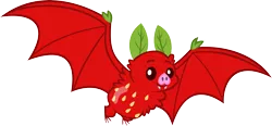 Size: 6483x3000 | Tagged: absurd resolution, apple family reunion, artist:erccre147, bat, cute, derpibooru import, flying, food, fruit bat, safe, simple background, solo, strawberry, .svg available, transparent background, vector