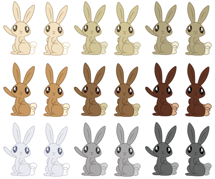 Size: 6000x5000 | Tagged: absurd resolution, animal, artist:erisgrim, derpibooru import, palette swap, rabbit, recolor, resource, safe, simple background, sitting, transparent background, vector