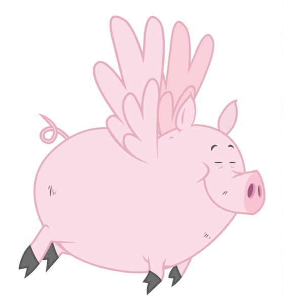 Size: 3000x3224 | Tagged: animal, artist:korikian, cloven hooves, derpibooru import, flying, flying pig, pig, safe, simple background, solo, spread wings, the return of harmony, transparent background, vector, wings