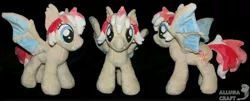 Size: 6869x2768 | Tagged: safe, artist:allunacraft, derpibooru import, oc, oc:sugar stick, unofficial characters only, bat pony, pony, high res, irl, photo, plushie, solo