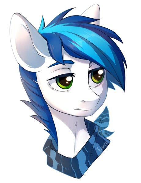 Size: 1436x1869 | Tagged: safe, artist:fensu-san, derpibooru import, oc, unofficial characters only, pony, bust, male, neckerchief, portrait, simple background, solo, stallion, white background