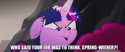 Size: 732x307 | Tagged: alicorn, angry, basalt beach, black friday reel, deleted scene, derpibooru import, edit, edited screencap, image macro, meme, my little pony: the movie, pinkie pie, rage, safe, screencap, toy story, twilight sparkle, twilight sparkle (alicorn), woody