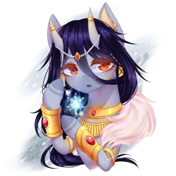 Size: 1024x1024 | Tagged: artist:zukiq314, bicorn, bracelet, bust, derpibooru import, jewelry, oc, oc:nozue, safe, simple background, solo, transparent background, unofficial characters only