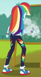 Size: 286x539 | Tagged: safe, derpibooru import, screencap, rainbow dash, equestria girls, equestria girls series, the finals countdown, converse, cropped, legs, rear view, shoes, sneakers, solo