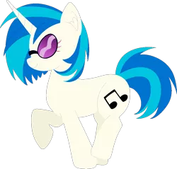 Size: 1002x958 | Tagged: artist:quartziie, derpibooru import, raised hoof, safe, simple background, solo, transparent background, vinyl scratch