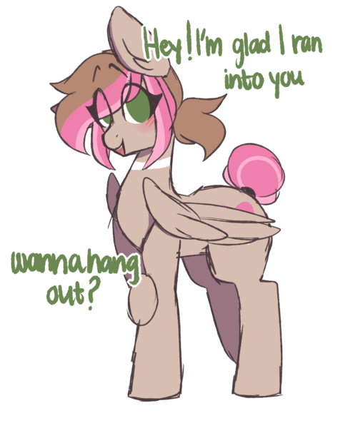 Size: 2000x2500 | Tagged: safe, artist:mimisaurusrex, derpibooru import, oc, oc:sakura mochi, unofficial characters only, pegasus, pony, blushing, choker, dialogue, female, hair bun, looking at you, mare, open mouth, ponytail, raised eyebrows, simple background, transparent background