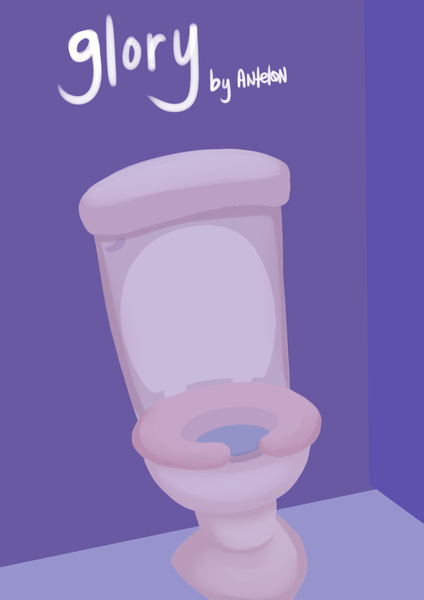 Size: 1240x1753 | Tagged: artist:antelon, barely pony related, bathroom, comic cover, comic:glory, cover art, derpibooru import, no pony, public restroom, safe, toilet