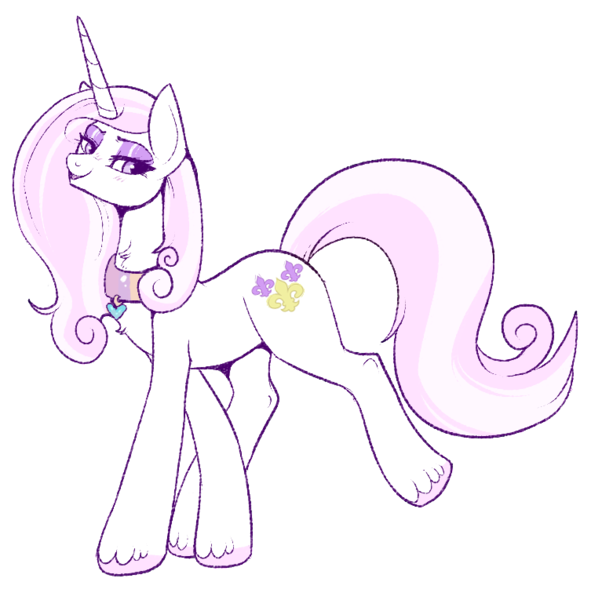 Size: 767x765 | Tagged: safe, artist:lulubell, derpibooru import, fleur-de-lis, pony, unicorn, collar, female, mare, simple background, solo, transparent background