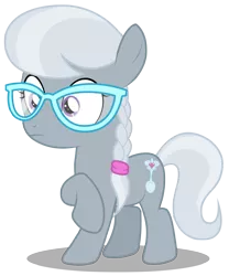 Size: 2493x3000 | Tagged: safe, artist:brony-works, derpibooru import, edit, editor:slayerbvc, vector edit, silver spoon, earth pony, pony, accessory-less edit, female, filly, glasses, missing accessory, simple background, solo, surprised, transparent background, vector