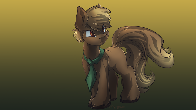 Size: 1920x1080 | Tagged: artist:noben, derpibooru import, gradient background, male, multiple tails, necktie, oc, oc:mocha glaze, safe, unofficial characters only, unshorn fetlocks