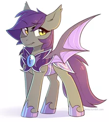 Size: 1930x2160 | Tagged: safe, artist:fensu-san, derpibooru import, oc, unofficial characters only, bat pony, pony, armor, bat pony oc, fangs, female, hoof shoes, mare, night guard, simple background, slit eyes, solo, spread wings, white background, wings