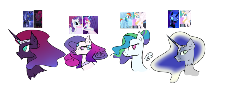 Size: 5000x2000 | Tagged: artist:quartziie, bust, celestimoon, dashlestia, derpibooru import, ethereal mane, female, floating wings, incest, lesbian, magical lesbian spawn, mare, mooncest, my little pony: the movie, nightmare moon, offspring, parent:nightmare moon, parent:princess celestia, parent:princess luna, parent:queen novo, parent:rainbow dash, parent:rarity, parents:celestimoon, parents:dashlestia, parents:mooncest, parents:rarinovo, parents:tempestluna, parent:tempest shadow, princess celestia, princess luna, product of incest, queen novo, rainbow dash, rarinovo, rarity, safe, seapony (g4), shipping, simple background, tempestluna, tempest shadow, transparent background