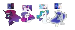 Size: 5000x2000 | Tagged: artist:quartziie, bust, celestimoon, dashlestia, derpibooru import, ethereal mane, female, floating wings, incest, lesbian, magical lesbian spawn, mare, mooncest, my little pony: the movie, nightmare moon, offspring, parent:nightmare moon, parent:princess celestia, parent:princess luna, parent:queen novo, parent:rainbow dash, parent:rarity, parents:celestimoon, parents:dashlestia, parents:mooncest, parents:rarinovo, parents:tempestluna, parent:tempest shadow, princess celestia, princess luna, product of incest, queen novo, rainbow dash, rarinovo, rarity, safe, seapony (g4), shipping, simple background, tempestluna, tempest shadow, transparent background