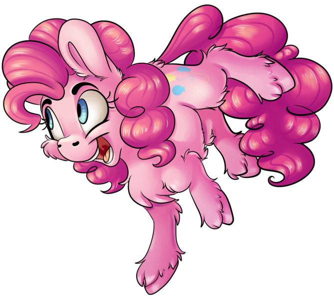 Size: 2756x2471 | Tagged: safe, artist:cutepencilcase, derpibooru import, pinkie pie, earth pony, pony, cheek fluff, chest fluff, cute, diapinkes, ear fluff, female, fluffy, leg fluff, mare, open mouth, raised leg, simple background, smiling, solo, transparent background, unshorn fetlocks