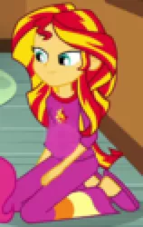 Size: 600x949 | Tagged: safe, derpibooru import, edit, edited screencap, screencap, sunset shimmer, comic:a new change, equestria girls, rainbow rocks, 1000 hours in ms paint, needs more jpeg, pixelated, pregnant, pregnant edit, solo, teen pregnancy