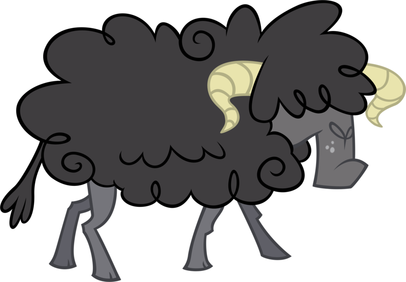 Size: 4324x3000 | Tagged: artist:timeimpact, black sheep, cloven hooves, derpibooru import, dragon quest, hair over eyes, male, .psd available, ram, resource, safe, sheep, simple background, solo, transparent background, vector
