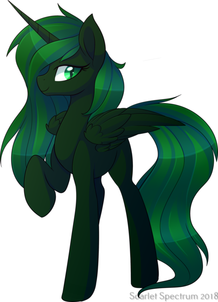 Size: 1022x1417 | Tagged: safe, artist:scarlet-spectrum, derpibooru import, oc, oc:starwing, alicorn, pony, fallout equestria, fanfic, alicorn oc, artificial alicorn, fanfic art, female, green alicorn (fo:e), hooves, horn, mare, raised hoof, simple background, solo, transparent background, wings