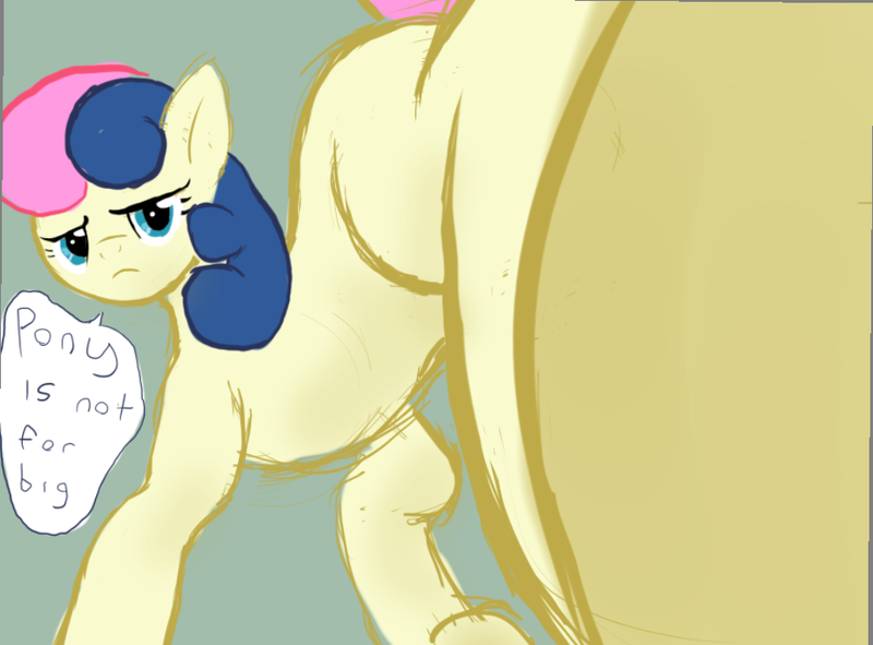 Size: 917x677 | Tagged: safe, derpibooru import, bon bon, sweetie drops, earth pony, pony, big bon, female, fetish, giant pony, hoof fetish, looking at you, looking back, macro, mare, missing cutie mark, solo, speech bubble, underhoof