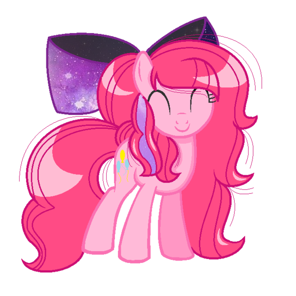 Size: 680x680 | Tagged: safe, artist:creativeheart9, derpibooru import, pinkie pie, pony, alternate hairstyle, bow, hair bow, simple background, smiling, solo, transparent background