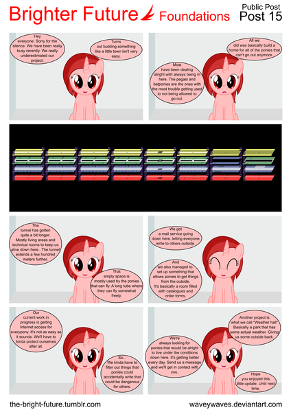 Size: 5656x8000 | Tagged: safe, artist:waveywaves, derpibooru import, oc, oc:ruby rey, unofficial characters only, pony, comic:brighter future, absurd resolution, comic