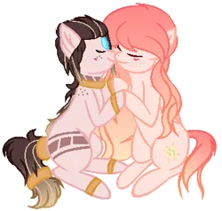 Size: 362x344 | Tagged: safe, artist:venomns, derpibooru import, oc, oc:amber, oc:iris, unofficial characters only, earth pony, pegasus, pony, base used, female, lesbian, mare, simple background, transparent background