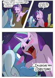 Size: 954x1350 | Tagged: suggestive, artist:teabucket, deleted from derpibooru, derpibooru import, starlight glimmer, trixie, comic:a great and powerful desire, bedroom eyes, blushing, comic, date, dialogue, drool, drool string, esophagus, female, gullet, hearts and hooves day, horngasm, imminent vore, kitchen eyes, lesbian, licking, licking lips, mawshot, open mouth, orgasm, salivating, shipping, startrix, sultry, sultry pose, taste buds, tongue out, uvula