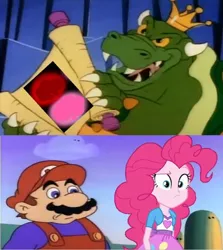 Size: 540x606 | Tagged: safe, derpibooru import, edit, pinkie pie, equestria girls, bowser, crossover, crossover shipping, dic, female, king koopa, male, mario, mariopie, nintendo, shipping, straight, super mario bros., the adventures of super mario bros. 3