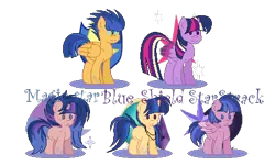 Size: 424x256 | Tagged: safe, artist:marielle5breda, derpibooru import, flash sentry, twilight sparkle, twilight sparkle (alicorn), oc, oc:blue shield, oc:magic star, oc:startrack, alicorn, pegasus, pony, unicorn, chibi, female, filly, flashlight, male, mare, offspring, parent:flash sentry, parent:twilight sparkle, parents:flashlight, shipping, simple background, straight, transparent background