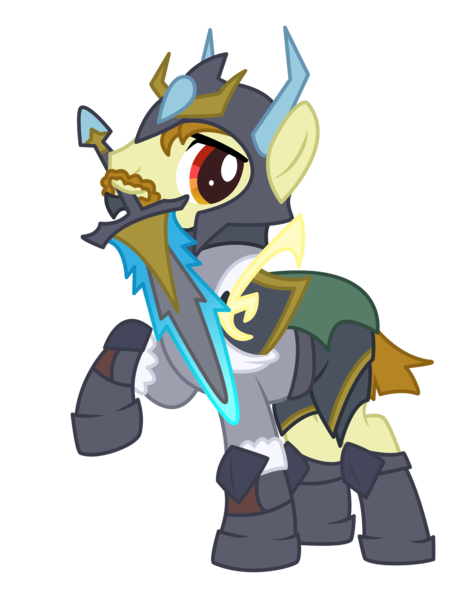 Size: 3220x4094 | Tagged: safe, artist:1ittlebird, derpibooru import, oc, oc:oroeseb, earth pony, pony, armor, high res, male, mouth hold, simple background, solo, stallion, sword, transparent background, vector, weapon