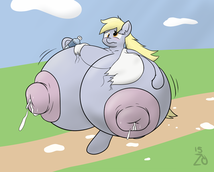 Size: 3232x2596 | Tagged: anthro, artist:archdamian, big breasts, big nipples, blushing, breast expansion, breast milk, breasts, busty derpy hooves, derpibooru import, derpy hooves, erect nipples, female, growth, huge breasts, hyper, hyper breasts, hyper lactation, impossibly large breasts, jiggle, jogging, lactation, marathon, milk, nipples, nudity, puddle, questionable, running, sweat, trail, wardrobe malfunction