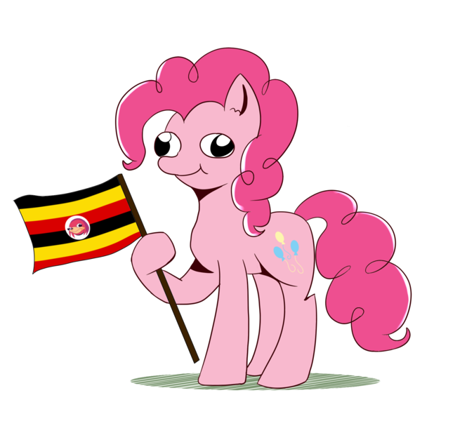 Size: 1800x1600 | Tagged: safe, artist:linlaifeng, derpibooru import, pinkie pie, earth pony, pony, crossover, female, flag, mare, meme, overused joke, simple background, solo, sonic the hedgehog (series), transparent background, uganda, ugandan knuckles