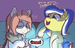 Size: 1500x947 | Tagged: artist:starkdust, couch, derpibooru import, freckles, glasses, headband, mothpony, oc, oc:lemon frost, oc:sweet vermeil, original species, safe, smash bros., video game