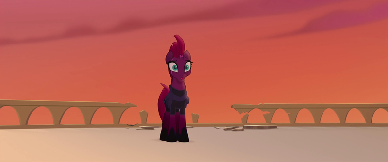 Size: 1920x804 | Tagged: safe, derpibooru import, screencap, tempest shadow, pony, unicorn, my little pony: the movie, broken horn, eye scar, scar, solo