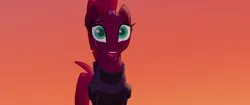 Size: 1920x804 | Tagged: safe, derpibooru import, screencap, fizzlepop berrytwist, tempest shadow, pony, unicorn, my little pony: the movie, armor, broken horn, cute, daaaaaaaaaaaw, eye scar, happy, redemption, scar, smiling, solo, tempestbetes