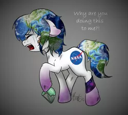 Size: 854x766 | Tagged: safe, artist:mimicproductions, derpibooru import, oc, oc:earth-chan, ponified, unofficial characters only, earth pony, pony, crying, female, mare, meme, nasa, solo, tears of pain