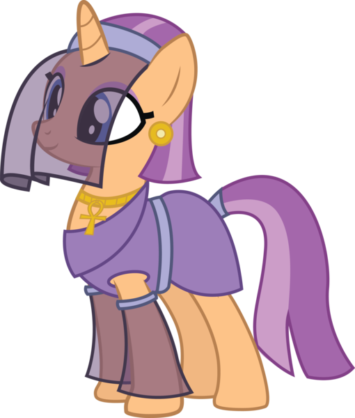 Size: 2394x2814 | Tagged: safe, artist:duskthebatpack, derpibooru import, oc, oc:oasis shade, pony, unicorn, ankh, clothes, ear piercing, earring, egyptian, female, jewelry, mare, piercing, robe, simple background, solo, transparent background, vector, veil