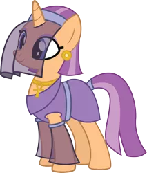 Size: 2394x2814 | Tagged: safe, artist:duskthebatpack, derpibooru import, oc, oc:oasis shade, pony, unicorn, ankh, clothes, ear piercing, earring, egyptian, female, jewelry, mare, piercing, robe, simple background, solo, transparent background, vector, veil