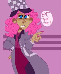 Size: 1024x1239 | Tagged: artist:spectaculater, clothes, deerstalker, derpibooru import, hat, human, humanized, mmmystery on the friendship express, moderate dark skin, pinkie pie, safe, solo