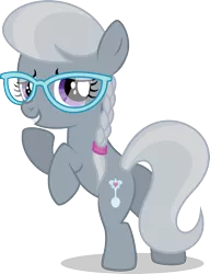 Size: 2000x2600 | Tagged: safe, artist:leopurofriki, derpibooru import, edit, editor:slayerbvc, vector edit, silver spoon, earth pony, pony, accessory-less edit, female, filly, glasses, missing accessory, plot, silverbutt, simple background, solo, transparent background, vector