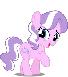 Size: 4425x5000 | Tagged: safe, artist:dashiesparkle, derpibooru import, edit, editor:slayerbvc, vector edit, diamond tiara, earth pony, pony, crusaders of the lost mark, absurd resolution, accessory-less edit, cute, diamondbetes, female, filly, missing accessory, simple background, solo, transparent background, vector