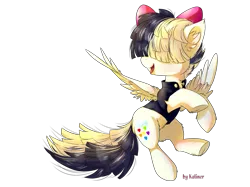 Size: 1707x1280 | Tagged: safe, artist:kaliner123, derpibooru import, songbird serenade, pegasus, pony, my little pony: the movie, bow, clothes, female, flying, hair bow, mare, open mouth, simple background, smiling, solo, spread wings, transparent background, wings