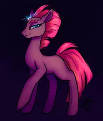 Size: 1024x1209 | Tagged: safe, artist:thatweirdpigeonlady, derpibooru import, tempest shadow, pony, unicorn, my little pony: the movie, broken horn, female, looking at you, mare, smiling, smirk, smug, smugest shadow, solo, sparking horn