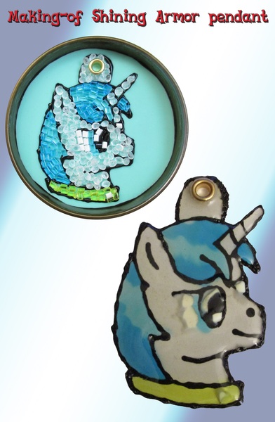 Size: 2082x3185 | Tagged: artist:malte279, derpibooru import, jewelry, making of, pendant, plastic granulate, safe, shining armor