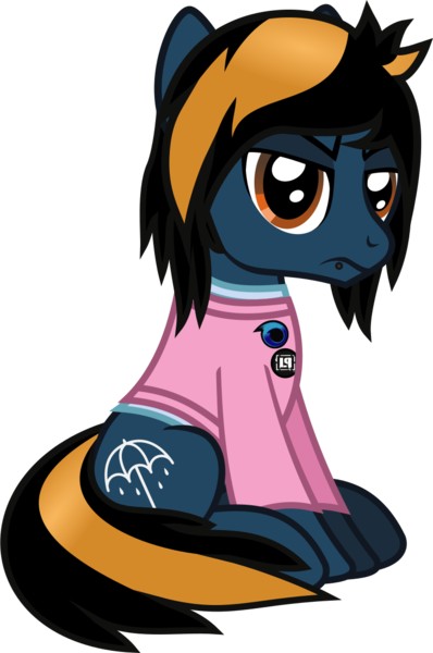 Size: 819x1235 | Tagged: safe, artist:lightningbolt, derpibooru import, ponified, ponified:oliver sykes, earth pony, pony, .svg available, angry, bring me the horizon, button, clothes, crossover, dyed mane, dyed tail, emo, frown, grumpy, linkin park, long sleeved, looking at you, male, messy mane, piercing, shirt, simple background, sitting, skunk stripe, snake bites, solo, sonic the hedgehog (series), stallion, svg, transparent background, undershirt, vector, younger