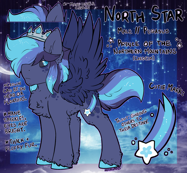 Size: 2382x2210 | Tagged: safe, artist:iroxykun, derpibooru import, oc, oc:north star, unofficial characters only, pegasus, pony, cutie mark, freckles, male, reference sheet, solo, text, unshorn fetlocks