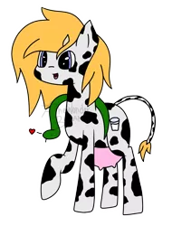 Size: 1895x2487 | Tagged: artist:vinylmelody, cow pony, derpibooru import, heart, oc, raised hoof, safe, simple background, snake, solo, transparent background, udder, unofficial characters only