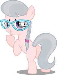 Size: 2000x2600 | Tagged: suggestive, artist:leopurofriki, derpibooru import, edit, edited edit, editor:slayerbvc, vector edit, silver spoon, earth pony, pony, female, filly, furless, furless edit, glasses, missing accessory, nude edit, nudity, plot, shaved, silverbutt, simple background, solo, transparent background, vector